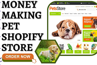 design dog pet shopify store animal dog cat pet store pet dropshipping website