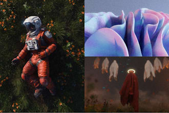 create 3d album cover, animation, concept art