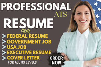 deliver optimize federal, executive, veteran, USA jobs, or government ats resume