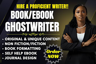 ghostwrite book and ebook writing, book writer ebook ghostwriter, journal design