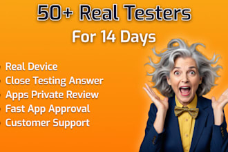 provide 12 real tester for 14 days in play console