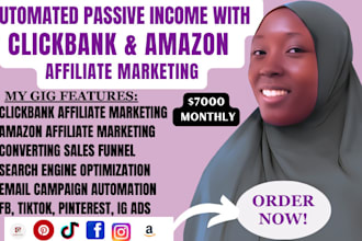 promote clickbank and amazon affiliate marketing sales funnel for passive income