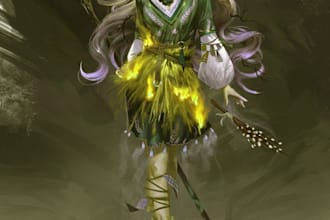 make fantasy character design d and d, illustration