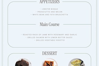 design professional restaurant menu