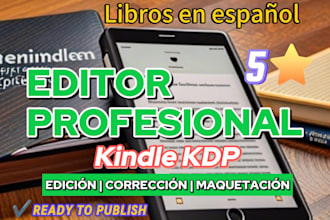 edit and layout your book for amazon kindle KDP en español