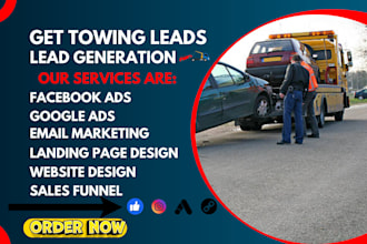 generate towing leads towing truck car tow service vehicle company hauling leads