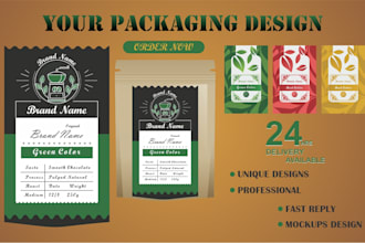 do custom pouch or box packaging, product label, amazon box
