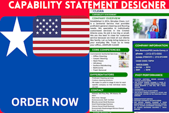 design and unique capability statement for your company