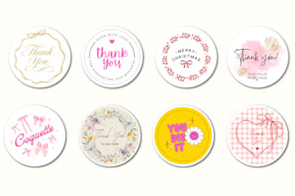 do custom sticker, invitation shapes and label designs