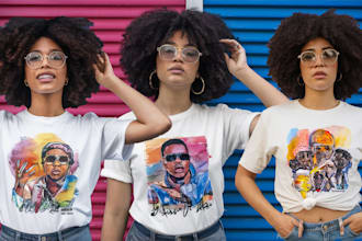 design custom 90s rap tee, watercolor, bootleg retro vintage t shirt for pod