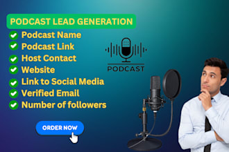 compile a podcast booking list for you to appear on
