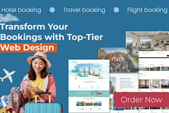 design modern tour, travel, hotel and flight booking website