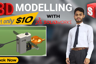 create mechanical 3d model any 2d drowning with solidworks