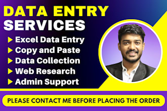 do fast accurate data entry and web research