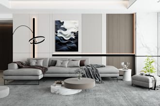 do realistic 3d interior design virtual staging, home living room decoration