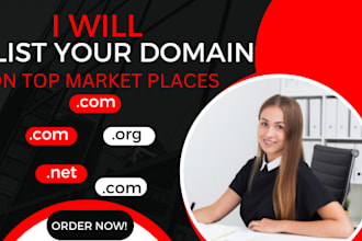list your domain names on top marketplaces with appraisal