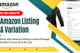create amazon fba listing variation and fix amazon listing error