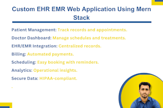 build custom ehr emr web application using mern stack