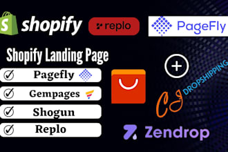 create shopify store landing page with gempages replo pagefly shogun zipfy