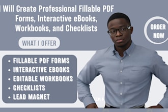 create fillable pdf form, interactive pdf, ebook, workbooks and adobe acrobat