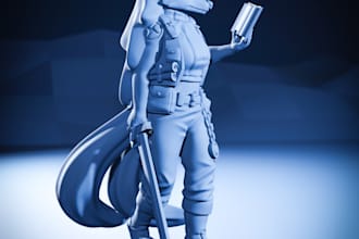 sculpt 3d mini for 3d printing, create 3d board game custom 3d character model