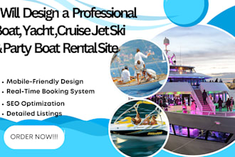 design a boat yacht cruise jet ski party boat rental shopify website