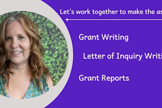 write grant proposals or letters of inquiry