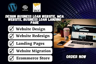 design business loan website, mca website, business loan landing page