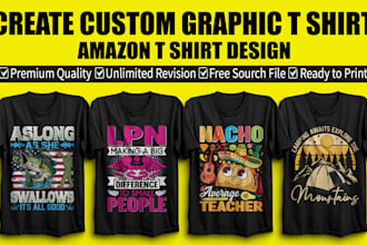 create custom graphic t shirt or amazon t shirt design
