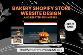 design bakery ice cream cookies pastries chocolate pizza shopify store website
