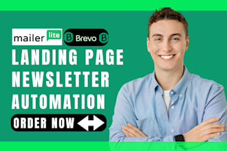 setup brevo landing page design mailersend mailerlite email template campaign