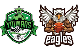 design sports mascot football basketball or volleyball logo