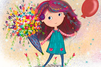 children storybook illustration, book illustration, kids story book
