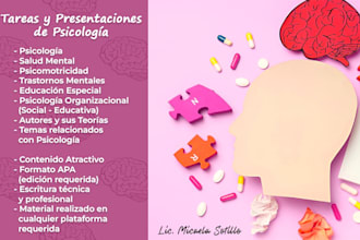 ayudarte en tareas y presentaciones de psicología