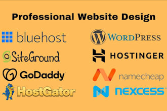 design wordpress website on bluehost siteground hostinger godaddy hostgator