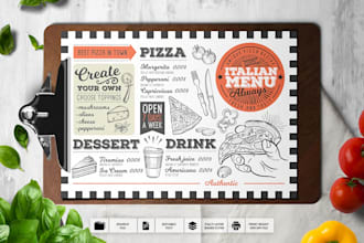 do digital menu design for restaurant, bar, cafe, pubs, club, food truck