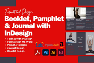 format and design for ebook, book booklet journal pamphlet with indesign ms word