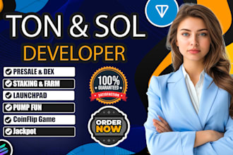 create presale, staking, dex, lauchpad, pump fun on ton, solana, tron