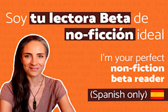 be your nonfiction beta reader in spanish