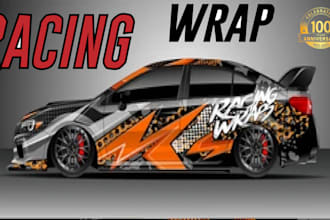 create do racing car wrap design, racing car wrap, car wrap design, itasha car w