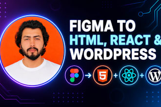 convert figma to HTML, react, or wordpress website
