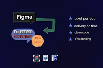be your front end developer HTML CSS bootstrap and js