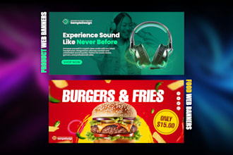 a custom website banner design for your products or services