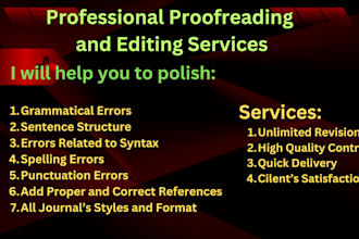 proofread your sop, thesis, research articles,and manuscripts