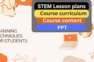 create stem course content lesson plans curriculum and teachers manuals