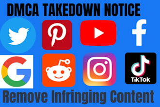send dmca takedown notice tiktok,reddit,facebook,twitter,instagram,shopify