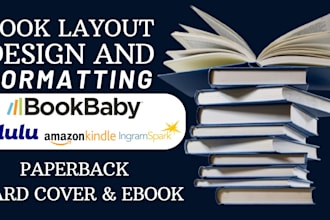 do book formatting and layout design for paperback and ebook