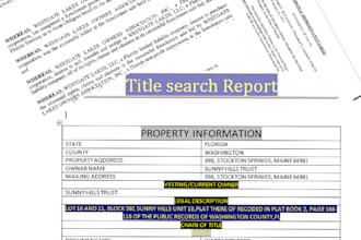 property title search, chain of title