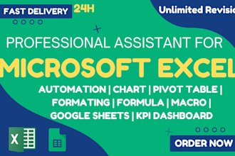 do or fix advanced excel formulas, macro, template, google sheets dashboard
