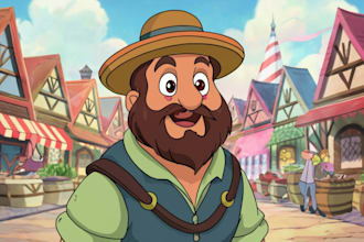 design a 2d cartoon character